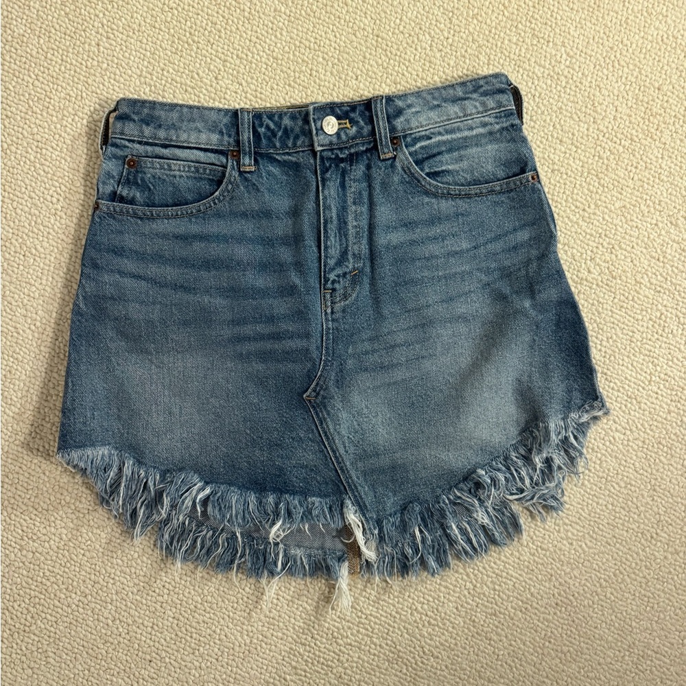 We The Free Distressed Denim Skirt